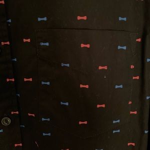 Black button-up w/ bow tie print